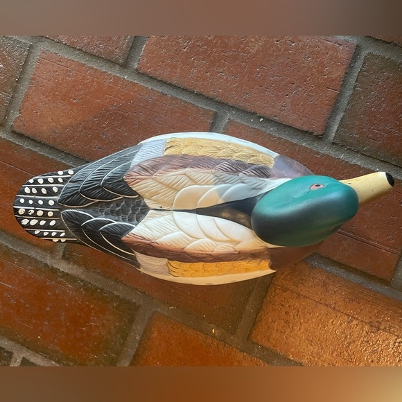 Duck Decoy Or Table Figurine Vintage Ceramic Nice Realistic Painted - Picture 9 of 9